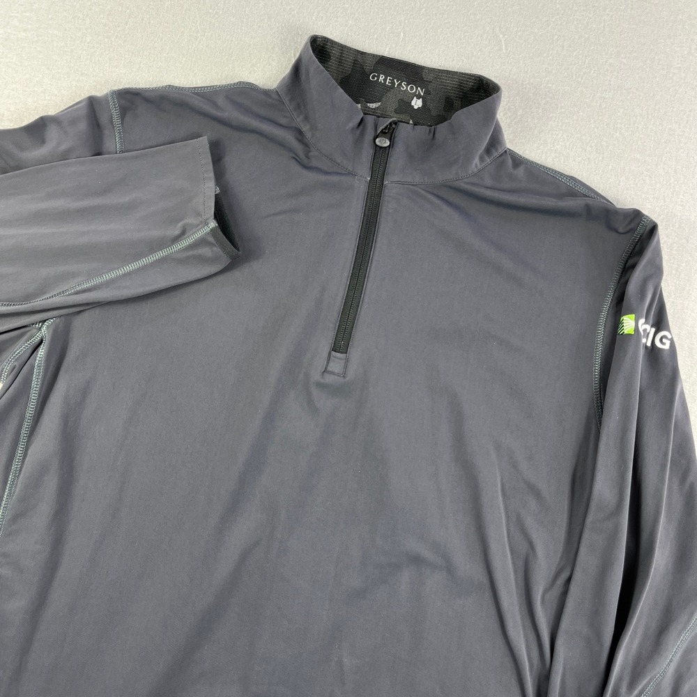 GREYSON Mens 1/4 Zip‎ Pullover Golf Shirt CCIG Logo Charcoal Gray L